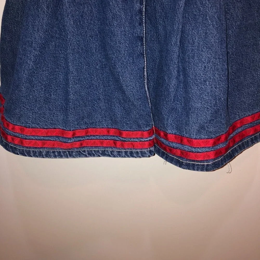 Vintage Faded Glory Girl Toddler Sz 4T Blue Denim Jean Sailor Dress 4th July USA